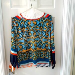 Clover Canyon printed blouse, size XS.